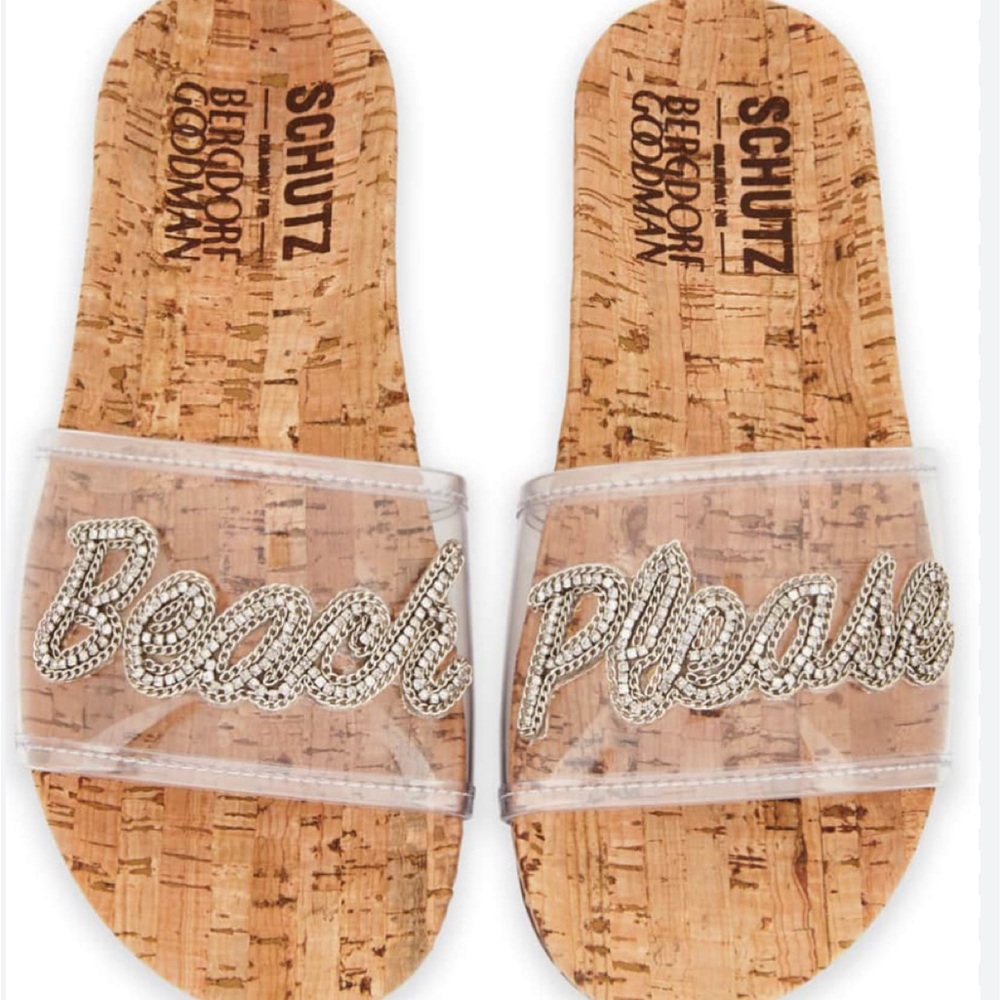 Schutz Beach Please Slide Sandals NWT Size 10